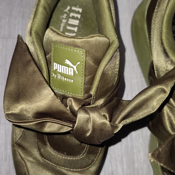 Puma x Rihanna Fenty Bow Sneakers Olive Branch Green size 8.5 - Picture 2 of 4